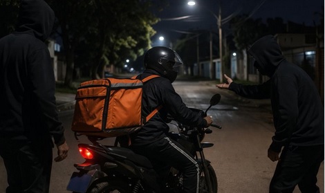 Brutal ataque: apuñalaron en la cabeza a un Uber moto durante un robo